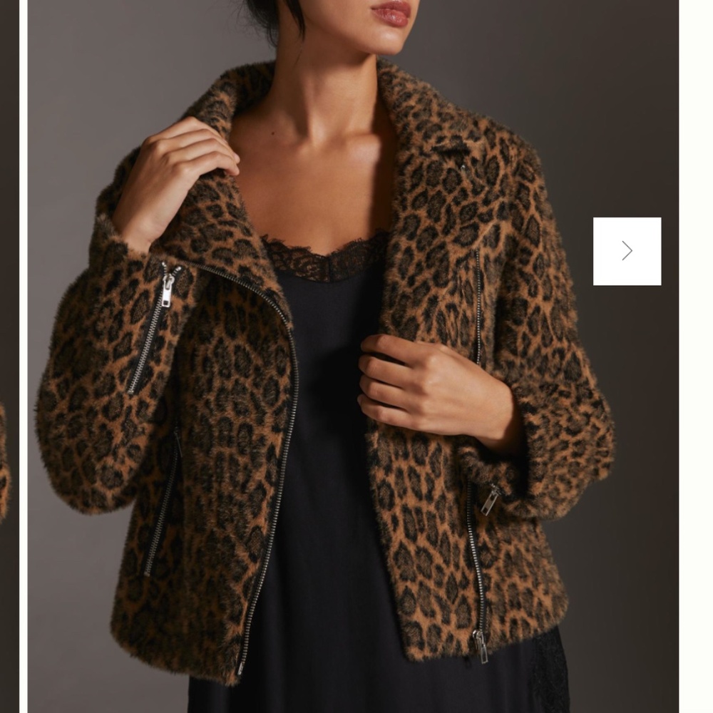 Greylin Knit Animal-Print Moto Jacket, XS